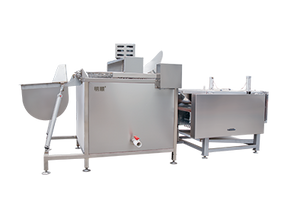 Small blood draining, scalding and plucking combination machine